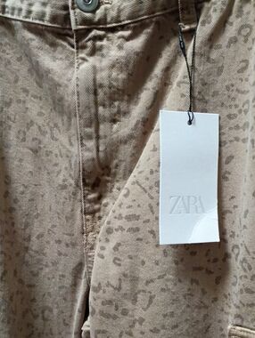 Zara Tan Leopard-Print Jeans